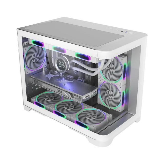 Кутия за компютър 1stPlayer UV6 White, Mini Tower, 2x USB 3.0, 1x HD Audio, Mini-ITX, Micro-ATX