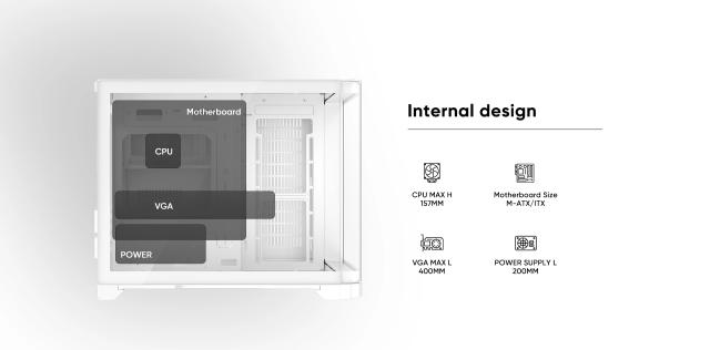 Кутия за компютър 1stPlayer UV6 White, Mini Tower, 2x USB 3.0, 1x HD Audio, Mini-ITX, Micro-ATX
