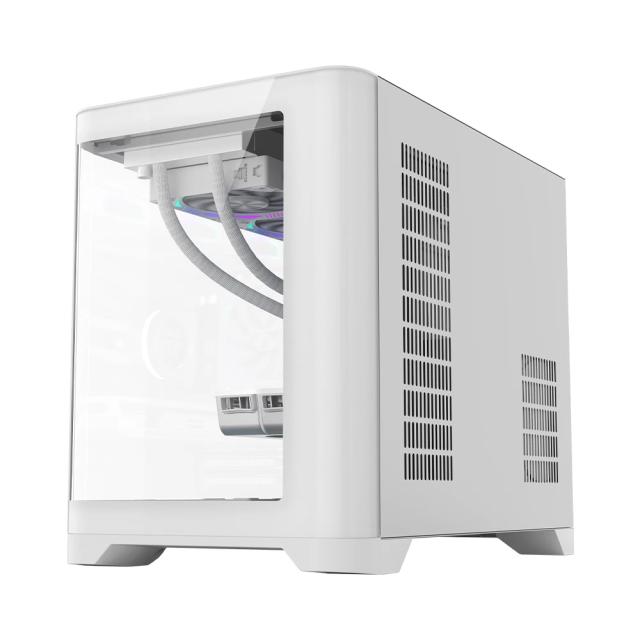 Кутия за компютър 1stPlayer UV6 White, Mini Tower, 2x USB 3.0, 1x HD Audio, Mini-ITX, Micro-ATX
