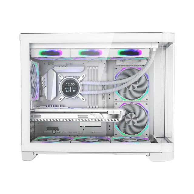 Кутия за компютър 1stPlayer UV6 White, Mini Tower, 2x USB 3.0, 1x HD Audio, Mini-ITX, Micro-ATX