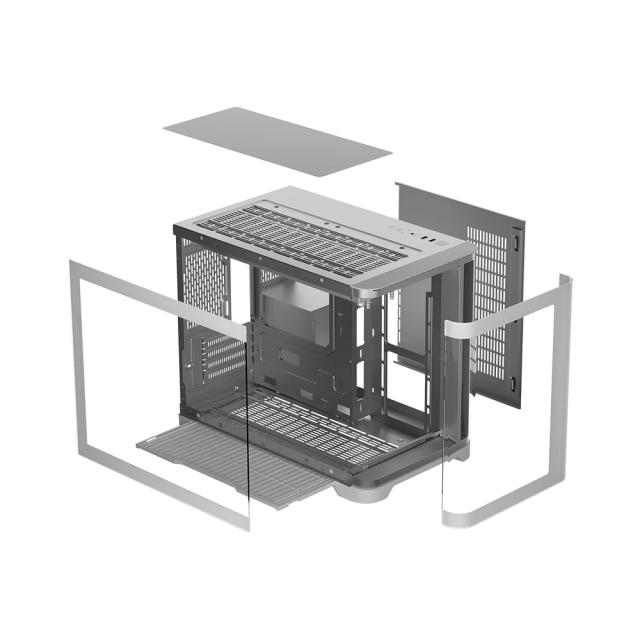 Кутия за компютър 1stPlayer UV6 White, Mini Tower, 2x USB 3.0, 1x HD Audio, Mini-ITX, Micro-ATX