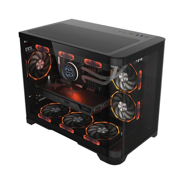 Кутия за компютър 1stPlayer UV6 Black, Mini Tower, 2x USB 3.0, 1x HD Audio, Mini-ITX, Micro-ATX