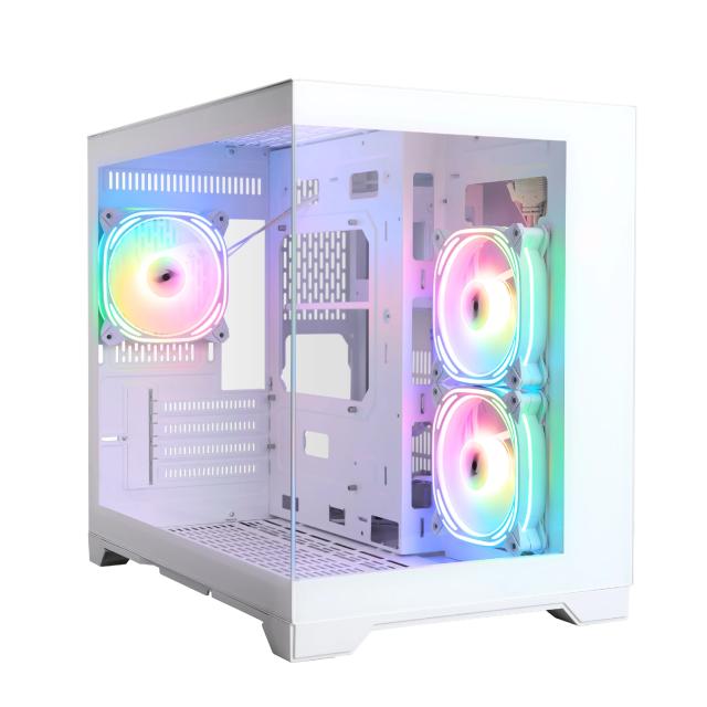 Кутия за компютър 1stPlayer MV6-TP White, Mini Tower, 2x USB 3.0, 1x HD Audio, Mini-ITX, Micro-ATX