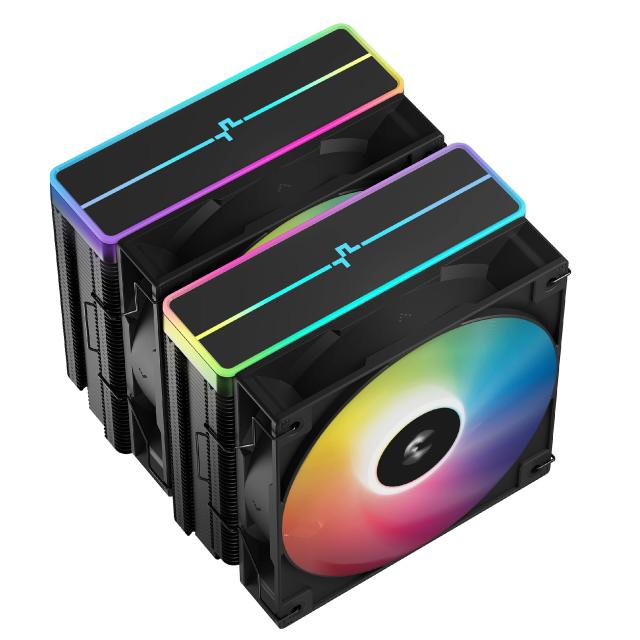 Охладител за процесор DeepCool AG620 BK, Addressable RGB V2, Dual-Tower, 3 pin/4 pin PWM - LGA1851/AM5