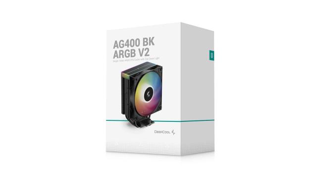Охладител за процесор DeepCool AG400 Black, Addressable RGB V2, 3 pin/4 pin PWM - LGA1851/AM5