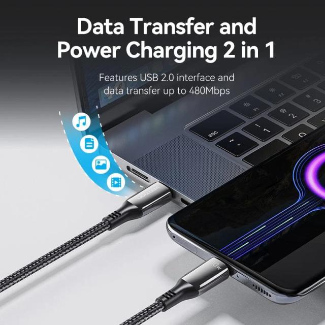 Кабел Vention USB2.0 Type-C/Type-C 100W, 2m