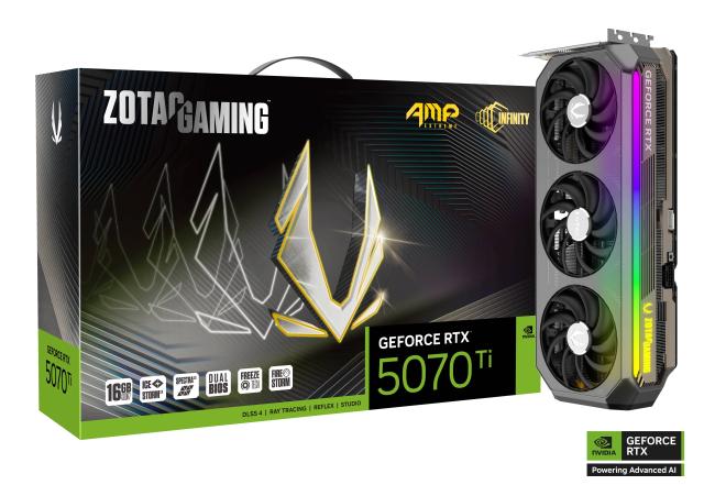 Видео карта ZOTAC GAMING RTX 5070 TI AMP Extreme INFINITY 16GB GDDR7, 256-bit, HDMI, 3x DP