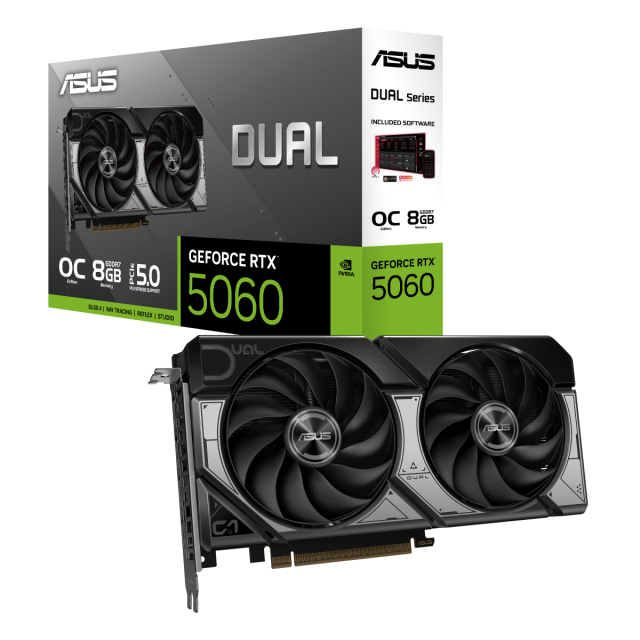 Видео карта ASUS Dual GeForce RTX 5060 8GB GDDR7 OC Edition, 128-bit, HDMi, 3x DP