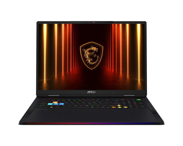 Лаптоп MSI RAIDER A18 HX A9WIG-047, AMD Ryzen 9 9955HX3D 16C (2.5/5.4GHz, 128 MB Cache), 18.0" (45.72 cm) UHD+ IPS, 120Hz, NVIDIA GF RTX 5070 8GB GDDR7, 64GB DDR5, 2TB M.2 NVMe SSD, Windows 11 Home