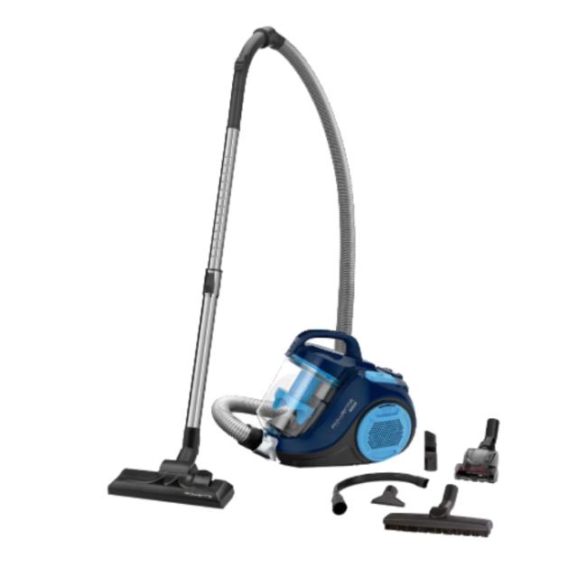 Прахосмукачка Rowenta RO2981EA, SWIFT POWER BLUE Home & Car, 750W,  77dB, 1,2L, Crevice 2in1, Parquet, Mini turbobrush, Upholstery, XXL Flexi Crevice