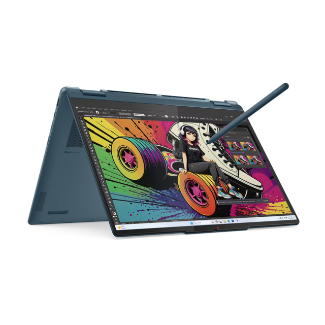 Лаптоп Lenovo Yoga 7 2-in-1 14AKP10, AMD Ryzen AI 5 340 6C (2.0 / 4.8 GHz, 16MB Cache), 14.0" (35.56 cm) Full HD+, Touch Screen, AMD Radeon 840M, 24GB DDR5, 1TB M.2 NVMe SSD, Windows 11 Home