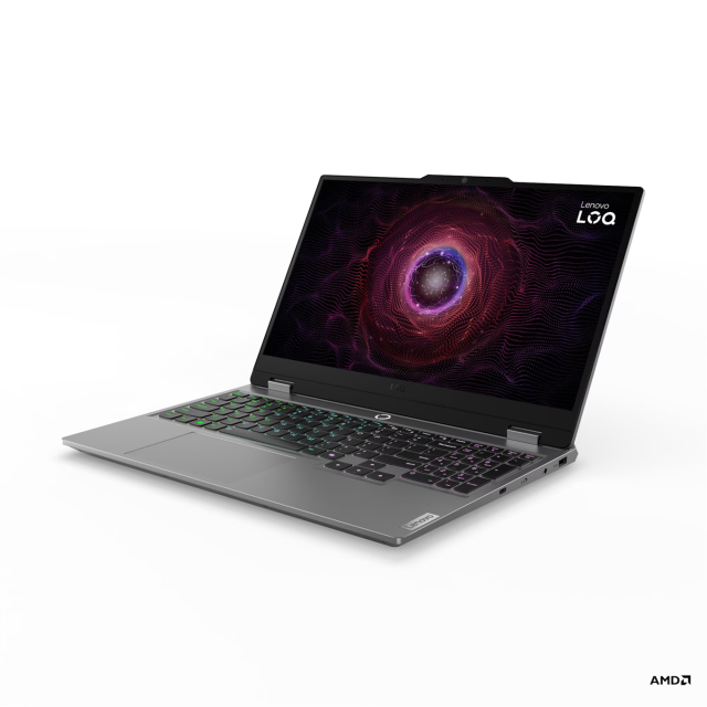 Лаптоп Lenovo LOQ 15AHP9, AMD Ryzen 5 8645HS 6C (4.3 / 5.0 GHz, 16MB Cache), 15.6'' (39.62 cm) FHD IPS, 144Hz, NVIDIA GF RTX4050 6GB GDDR6 DLSS 3, 16GB DDR5, 512GB M.2 NVMe SSD, Free DOS