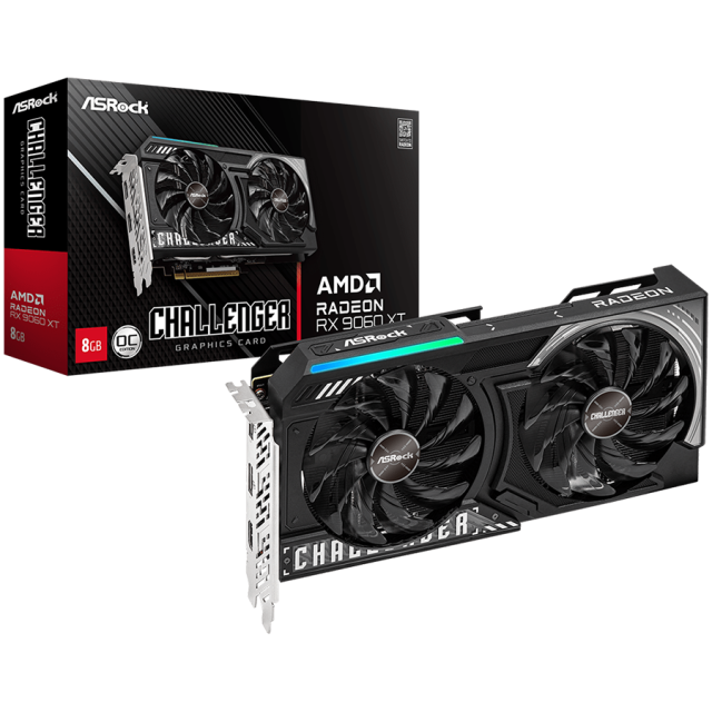 Видео карта ASRock AMD Radeon RX 9060 XT Challenger 8GB OC GDDR6, 158-bit, HDMI, 2x DP