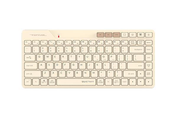 Клавиатура A4TECH FBK26C AS Fstyler, Multi-mode, Bluetooth/Wireless, мини тиха клавиатура, Multi-mode, USB, Cafe Latte