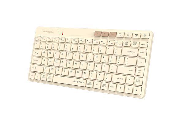 Клавиатура A4TECH FBK26C AS Fstyler, Multi-mode, Bluetooth/Wireless, мини тиха клавиатура, Multi-mode, USB, Cafe Latte