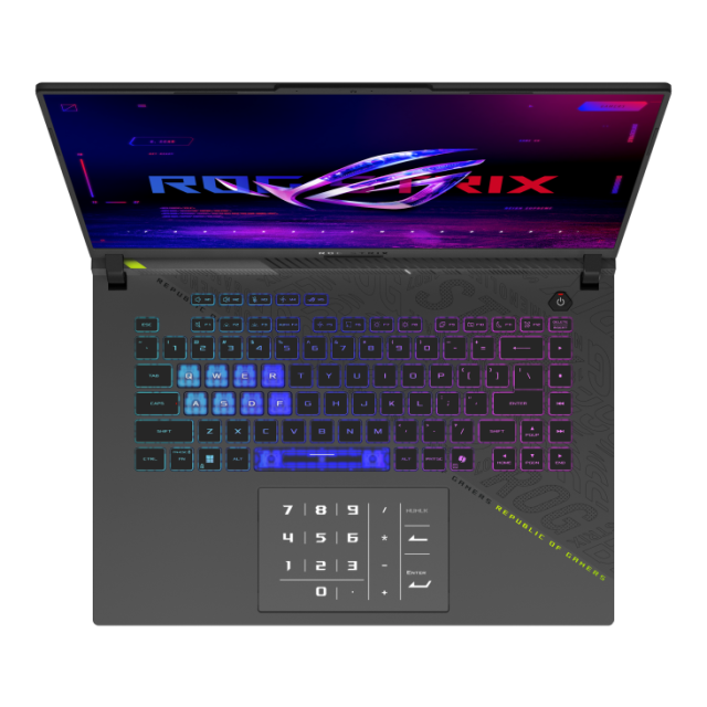 Лаптоп Asus ROG Strix G16 G614PR-RV022W, AMD Ryzen 9 7940HX 16C (2.4/5.2 GHz, 64MB Cache), 16" (40.64 cm) WUXGA IPS 165Hz Anti-Glare Display, NVIDIA GF RTX 5070 12GB GDDR7, 32GB DDR5, 1TB SSD, Windows 11 Home
