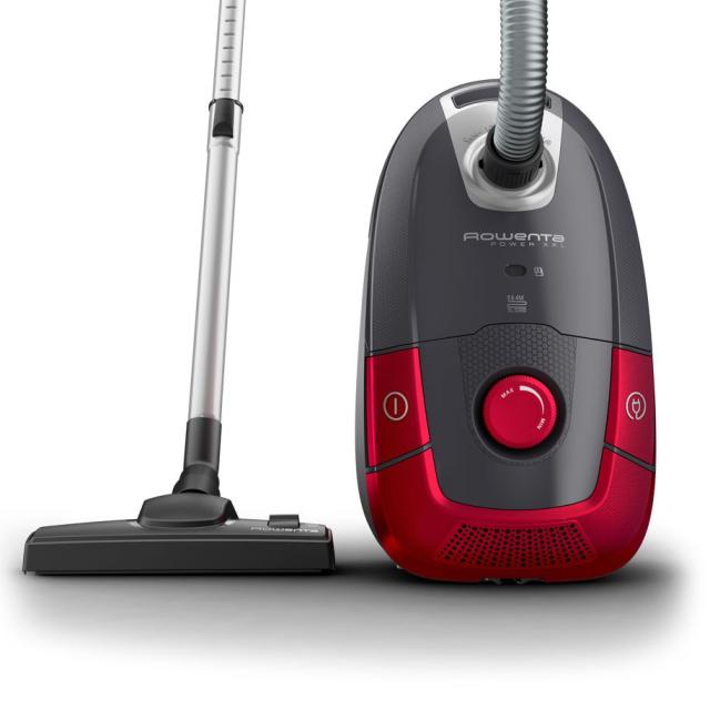 Прахосмукачка Rowenta RO3186EA, POWER XXL GREY & RED, 4,5L, 450W, 72dB, PRECISION FLEX Mini Turbo Brush, Parquet, 2 in 1(crevice+brush)
