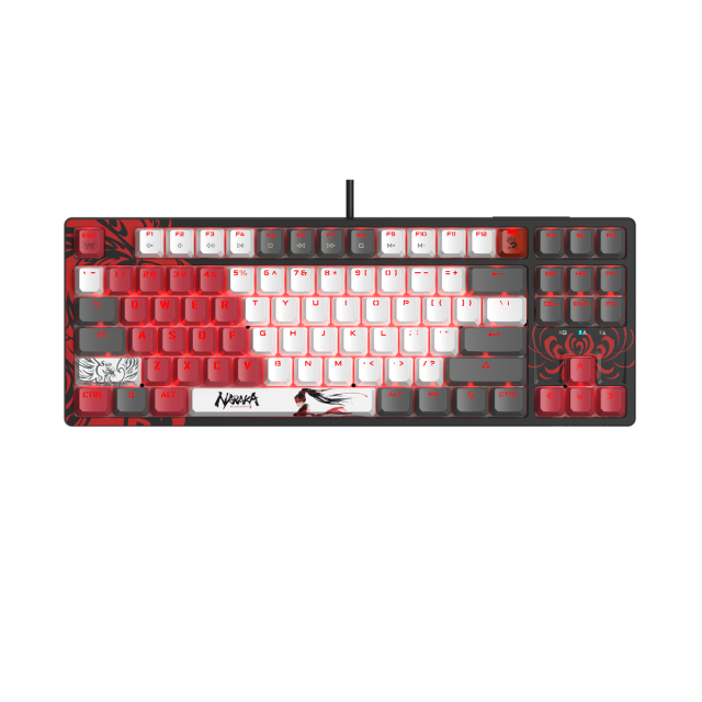 Клавиатура A4tech Bloody Naraka S87 TKL Backlit, механична, red switch, USB