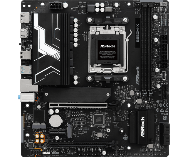 Дънна платка ASRock B850M-X R2.0, AM5, 2x DDR5, 2x M2, 4x SATA 6Gb/s, HDMI, DP, Micro ATX