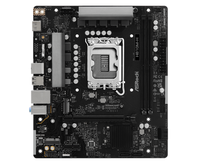 Дънна платка ASRock H810M-H, LGA1851, 2x DDR5, 1x M2, 4x SATA 6Gb/s, HDMI, Micro ATX