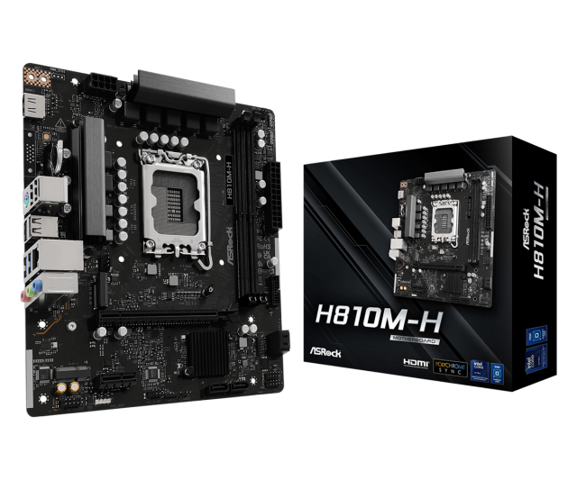 Дънна платка ASRock H810M-H, LGA1851, 2x DDR5, 1x M2, 4x SATA 6Gb/s, HDMI, Micro ATX