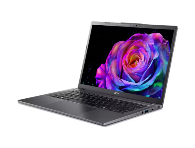 Лаптоп Acer Aspire A14-52M-74BQ, Intel Core Ultra 7 256V 8C (2.2 / 4.8 GHz, 12MB Cache), 14" (35.6 cm), Intel Arc Graphics 140V, WUXGA OLED Display, 16GB LPDDR5X, 512GB SSD NVMe, 1x Thunderbolt, Windows 11 Home