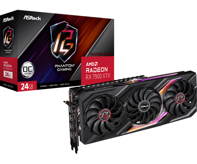 Видео карта ASRock AMD RADEON RX 7900 XTX Phantom Gaming OC 24GB GDDR6, 384-bit, HDMI, 3x DP
