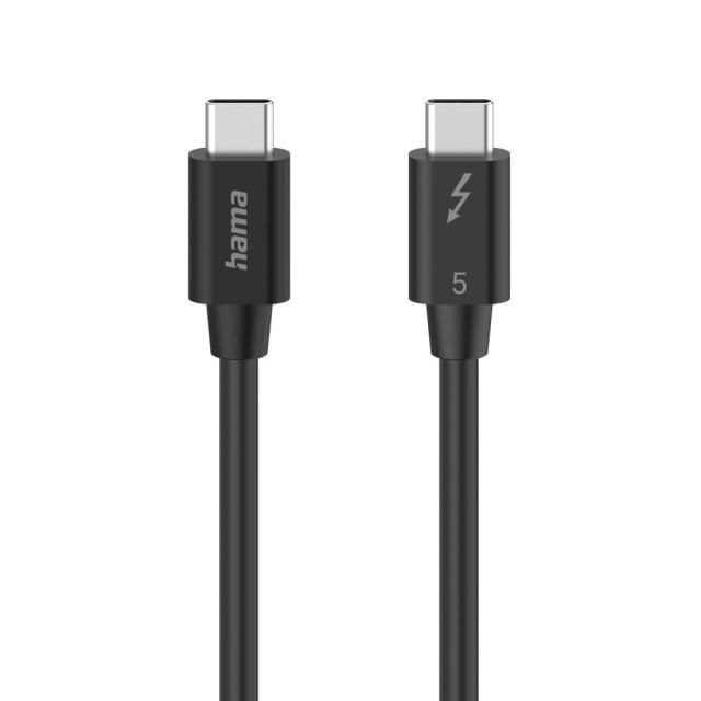 Кабел HAMA "USB-C" Thunderbolt-5, 80 Gbit/s, 5A, 240W, Ultra-HD 8K, 1.00 m
