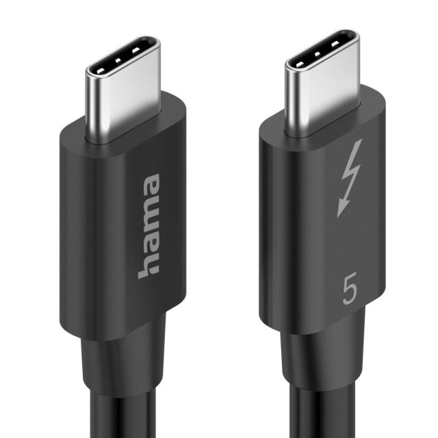 Кабел HAMA "USB-C" Thunderbolt-5, 80 Gbit/s, 5A, 240W, Ultra-HD 8K, 1.00 m