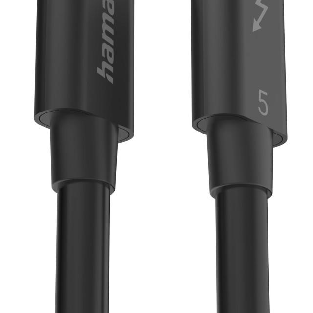 Кабел HAMA "USB-C" Thunderbolt-5, 80 Gbit/s, 5A, 240W, Ultra-HD 8K, 1.00 m