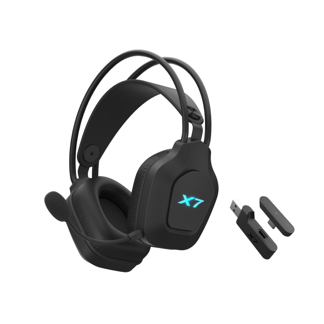 Слушалки А4tech X7 XR-200, микрофон, Bluetooth/Wireless/1 x 3.5 мм жак, RGB, BLACK