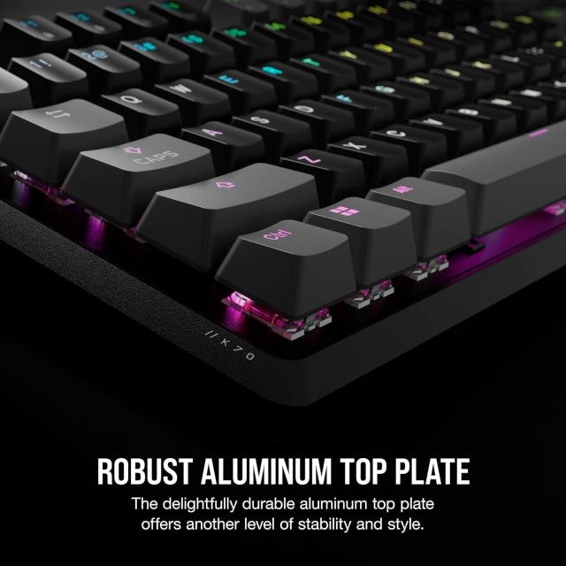 Геймърска механична клавиатура CORSAIR K70 Core RGB Corsair Linear Red Switch, Carbon Gray