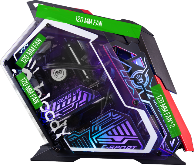 Кутия A4Tech Bloody GN-30 Rogue, Mid-Tower, 1x USB 2.0, 1x USB 3.0, 1x HD Audio/1x Mic, ATX / Micro ATX / Mini ITX