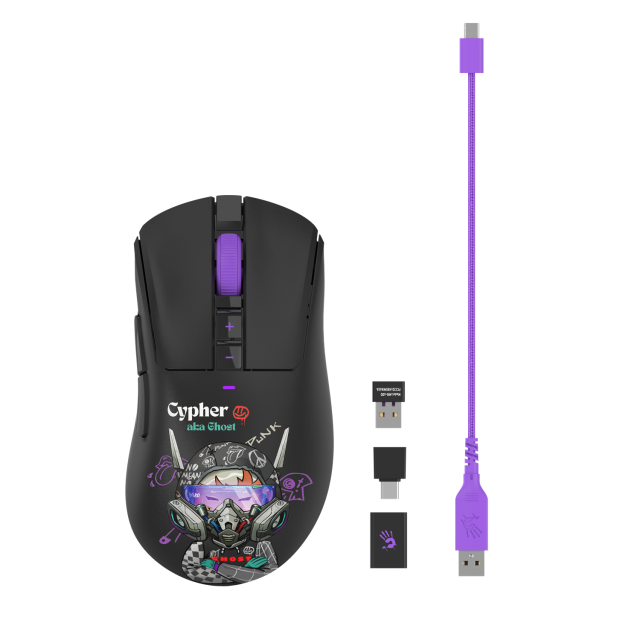 Мишка A4tech Bloody R73 Pro Cypher Ghost, оптичена (2600 dpi), Wireless, USB