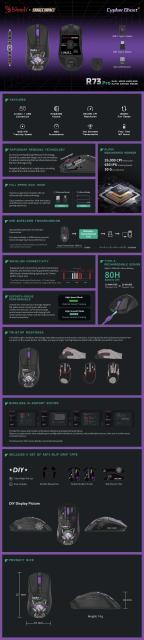 Мишка A4tech Bloody R73 Pro Cypher Ghost, оптичена (2600 dpi), Wireless, USB