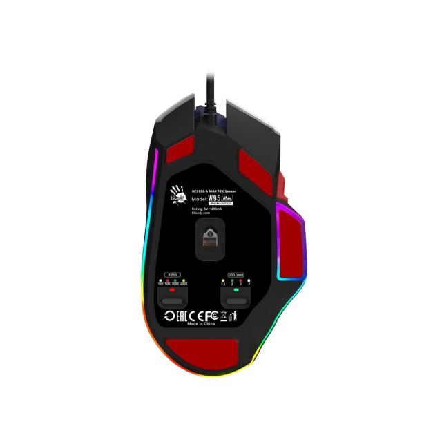 Мишка A4tech Bloody W95Max Sports Navy RGB Light, оптичена (12 000 CPI), USB