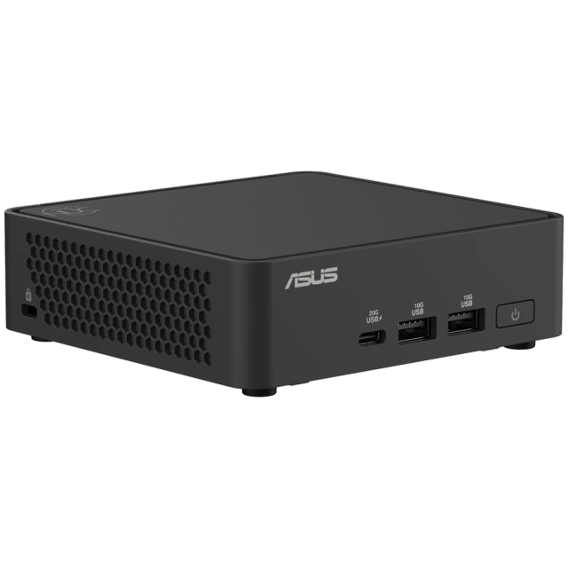 Kомпютър ASUS NUC 15 Pro, RNUC15CRKI300002, Intel Core Ultra 3 100U 6C (1.2/4.7GHz, 10MB Cache), Intel Arc Graphics, 2x SO-DIMM DDR5, 2x M.2 NVMe SSD slots, 2.5GbE LAN, Wi-Fi 7, Bluetooth V5.4, Slim