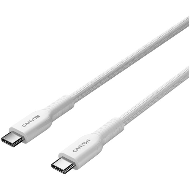 Кабел CANYON OnWire 60CL 1m, 60W COLOR Braided, White