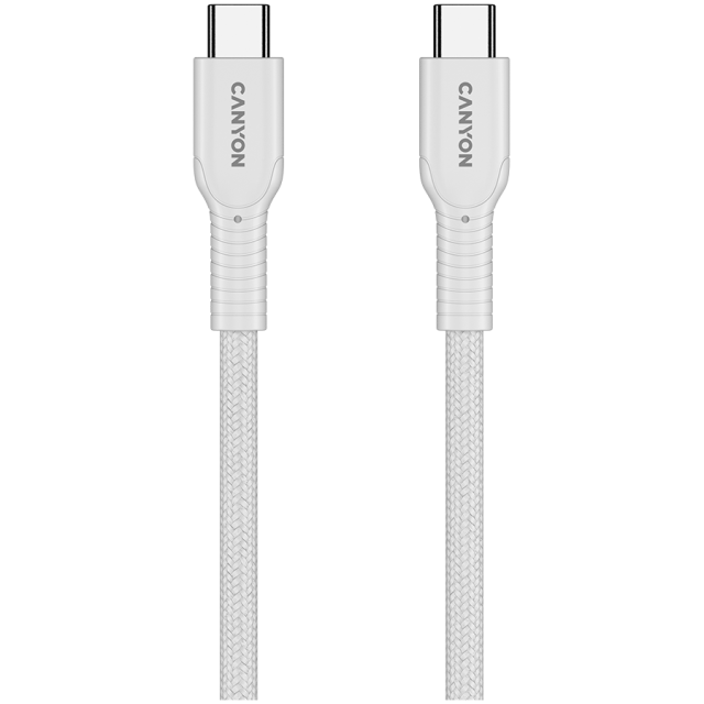 Кабел CANYON OnWire 60CL 1m, 60W COLOR Braided, White