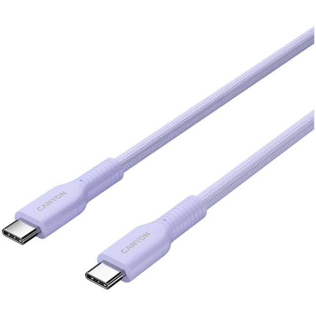 Кабел CANYON OnWire 60CL 1m, 60W COLOR Braided, Purple