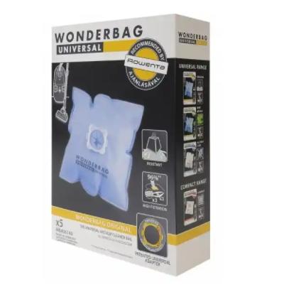 Торбичка за прахосмукачка Rowenta WB406140, WonderBag Classic, Vacuum Bags, Set of 5 bags + 1 adapter ring  (universal), 3-layered, Universal, Textile,