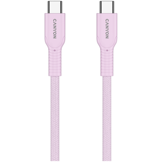Кабел CANYON OnWire 60CL 1m, 60W COLOR Braided, Pink