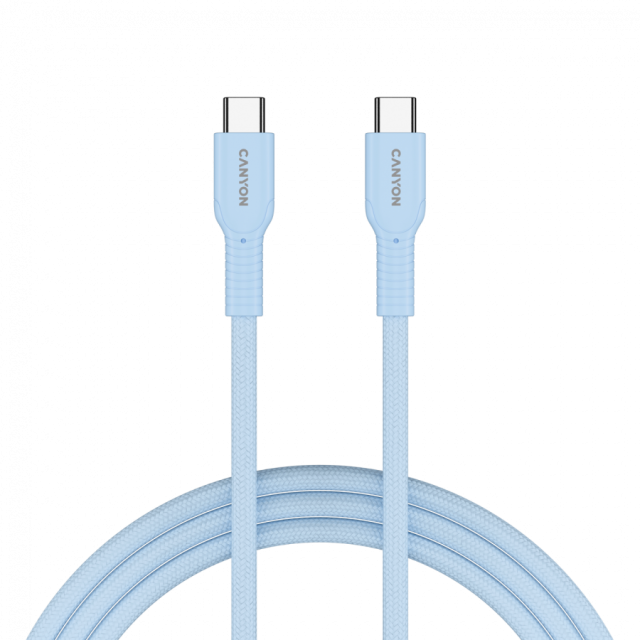 Кабел CANYON OnWire 60CL 1m, 60W COLOR Braided, Light Blue