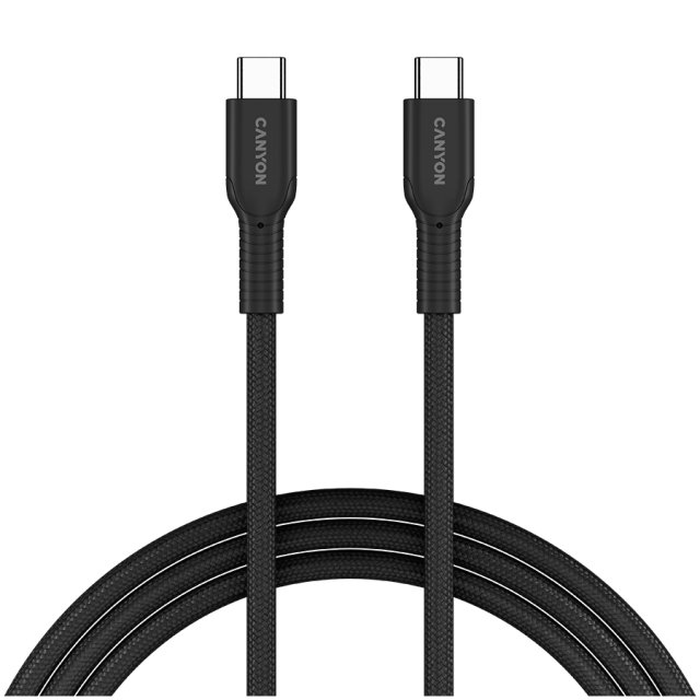 Кабел CANYON OnWire 60CL 1m, 60W COLOR Braided, Black