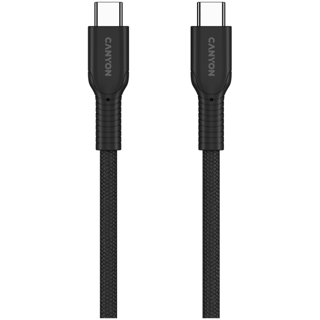 Кабел CANYON OnWire 60CL 1m, 60W COLOR Braided, Black