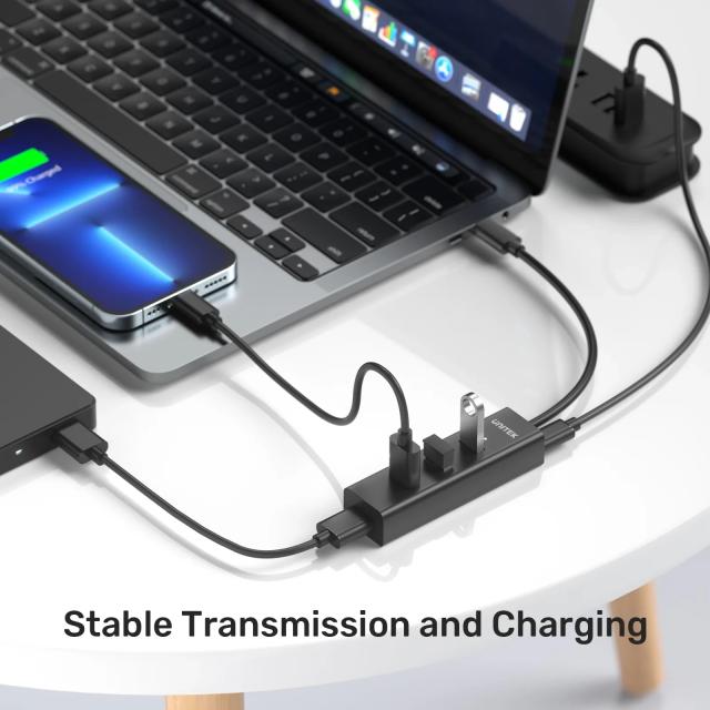 USB Хъб Unitek 4-портов, USB Type-C 3.0, Черен