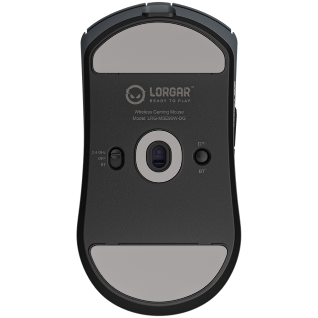 Мишка Lorgar MSE90W, Wireless, оптична (26 000 dpi), 7 бутона, PAW3395 сензор, Dark Grey