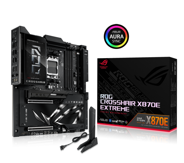 Дънна платка ASUS ROG CROSSHAIR X870E EXTREME Wi-Fi 7, AM5, 4x DDR5, PCIe 5.0, 5x M.2, 4x SATA, Type-C, HDMI, EATX