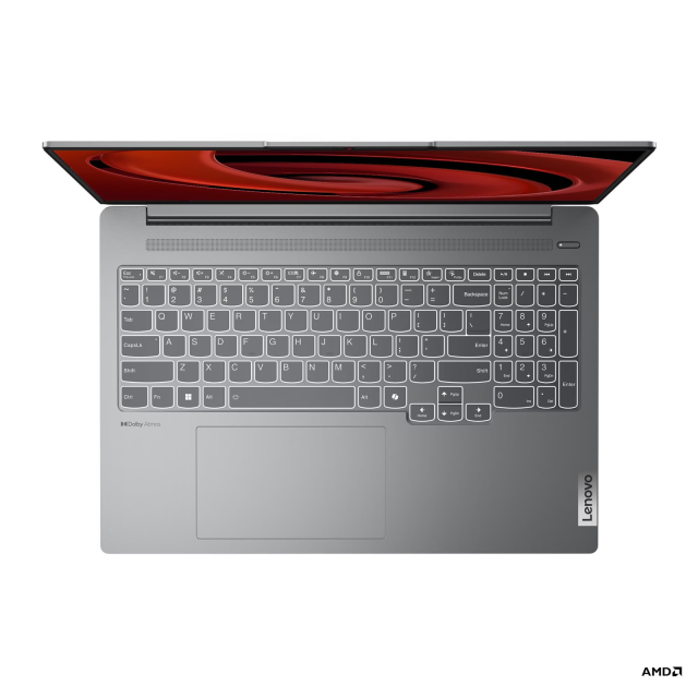 Лаптоп Lenovo IdeaPad Pro 5 16AHP9, AMD Ryzen 7 8845HS 8C (3.8/5.1GHz, 16MB Cache), 16" (40.64cm) OLED Glossy Display, NVIDIA GF RTX 3050 6GB, 16GB LPDDR5X, 1TB SSD NVMe, Free DOS