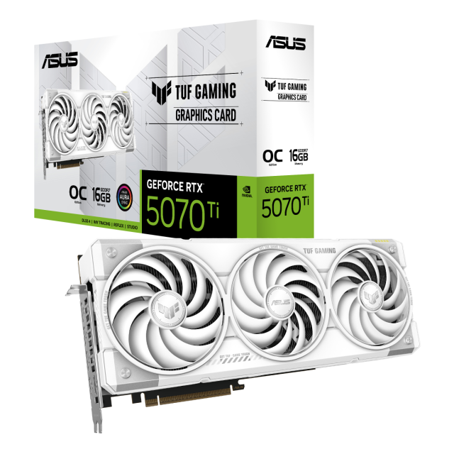 Видео карта ASUS TUF Gaming GeForce RTX 5070 Ti 16GB GDDR7 White OC Edition, 256-bit, 2x HDMI, 3x DP